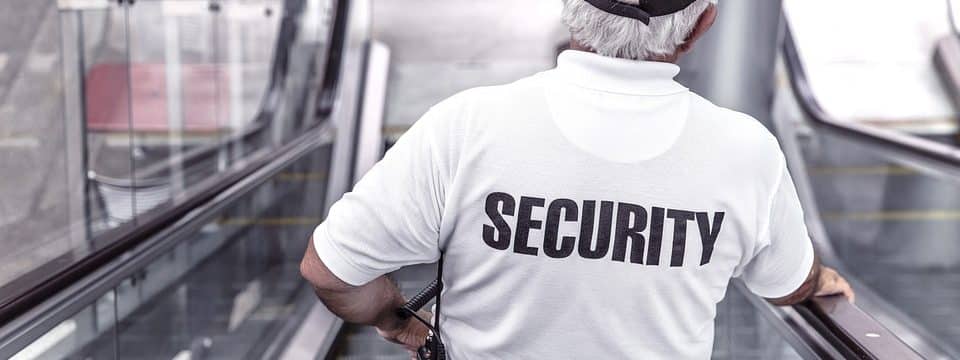 Security Guard on escalator - SSR Security and loss prevention serving Vancouver, Coquitlam and Burnaby